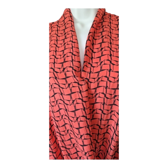 Pleione Coral Hi/Lo Faux Wrap Blouse Sz M Business Casual Office - Picture 3 of 4